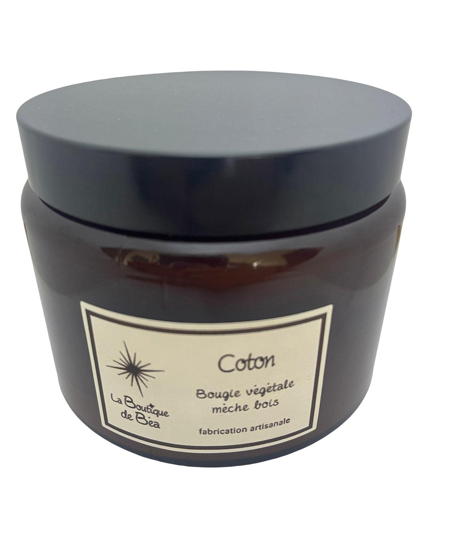 Bougie Artisanale Fleur de Coton 2 Mèches Bois "La Boutique de Béa" - La boutique de Béa
