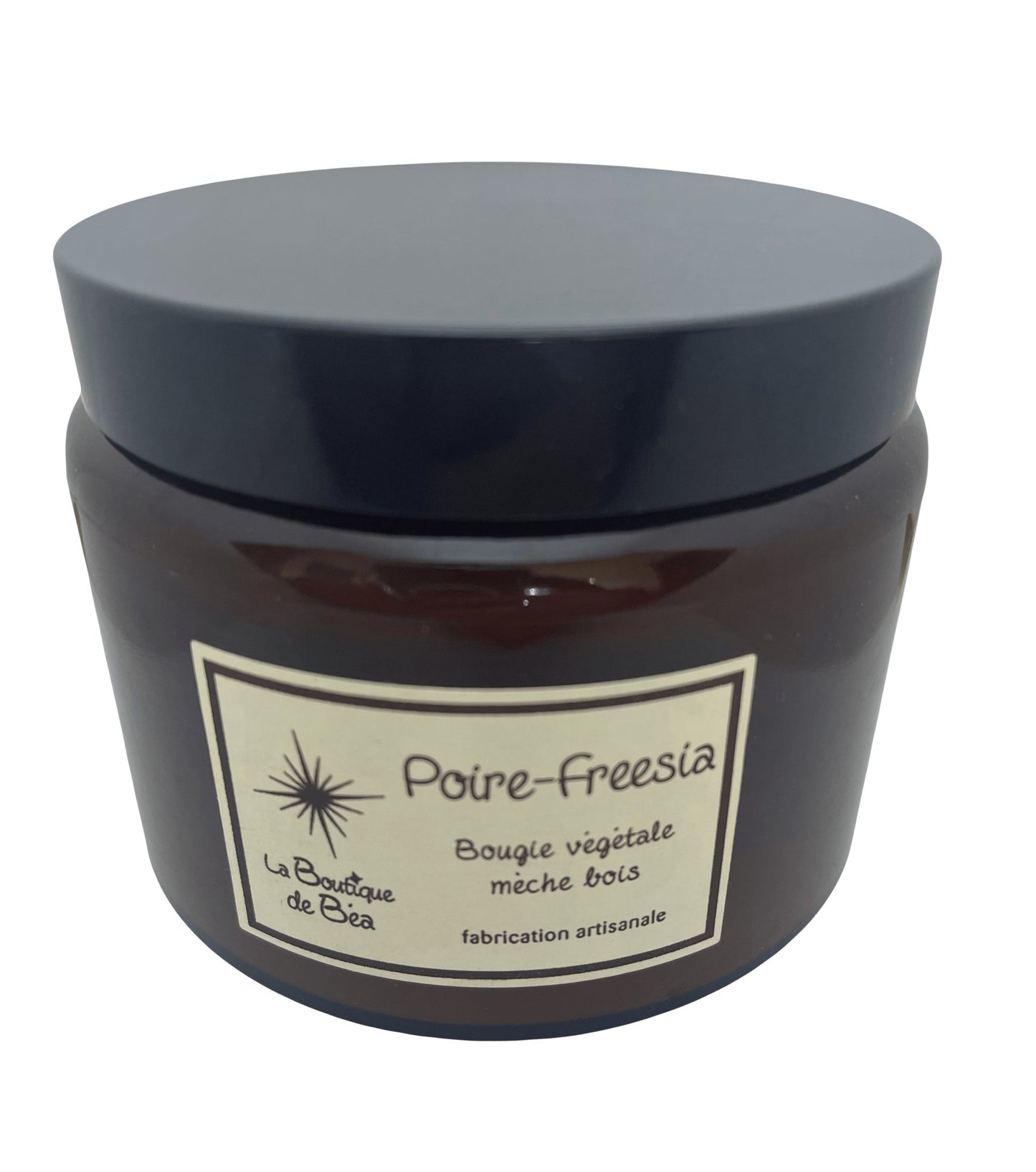 Bougie Artisanale Poire Freesia 2 Mèches Bois "La Boutique de Béa" - La boutique de Béa