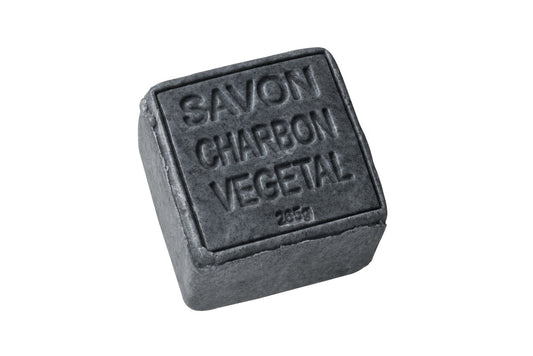 Savon Cube 260g Charbon Végétal à l'Huile de Pépins de Raisin
