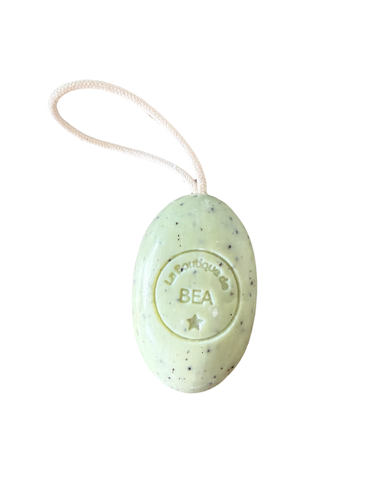 Savon Boule + Corde 200gr Kiwi, Menthe Poivrée, Eucalyptus