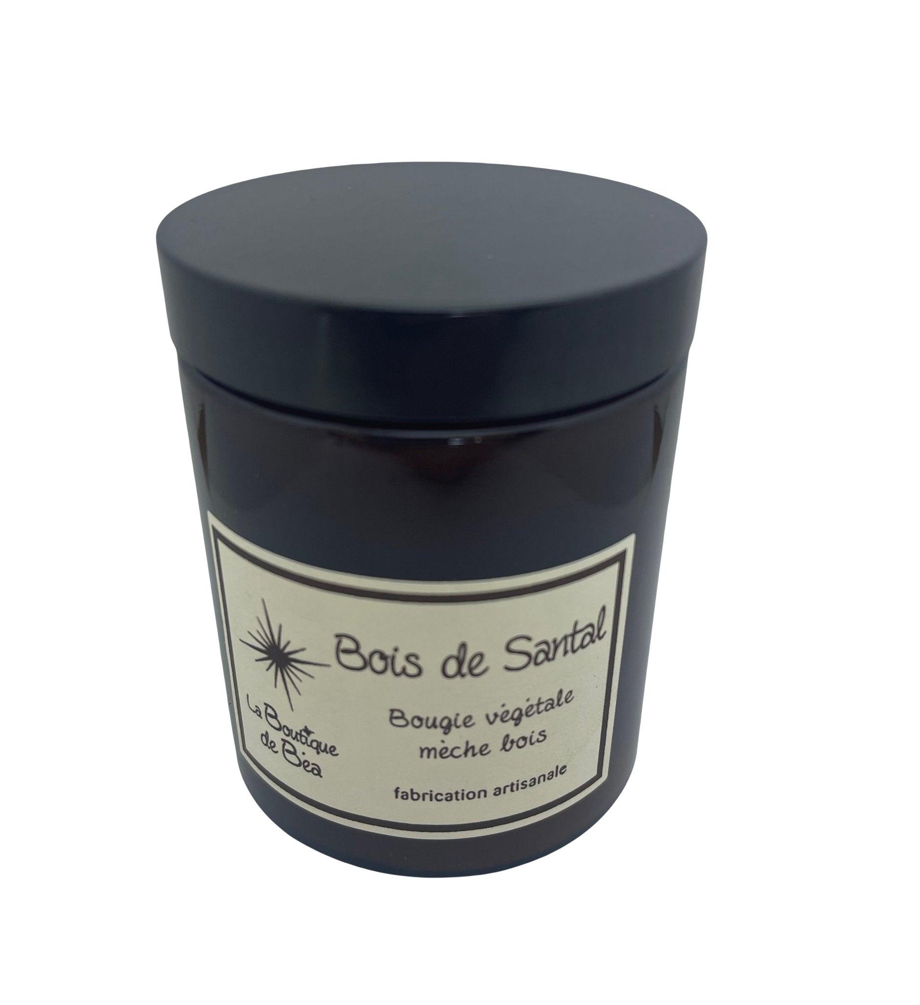 Bougie Artisanale Bois de Santal Mèche Bois "La Boutique de Béa" - La boutique de Béa