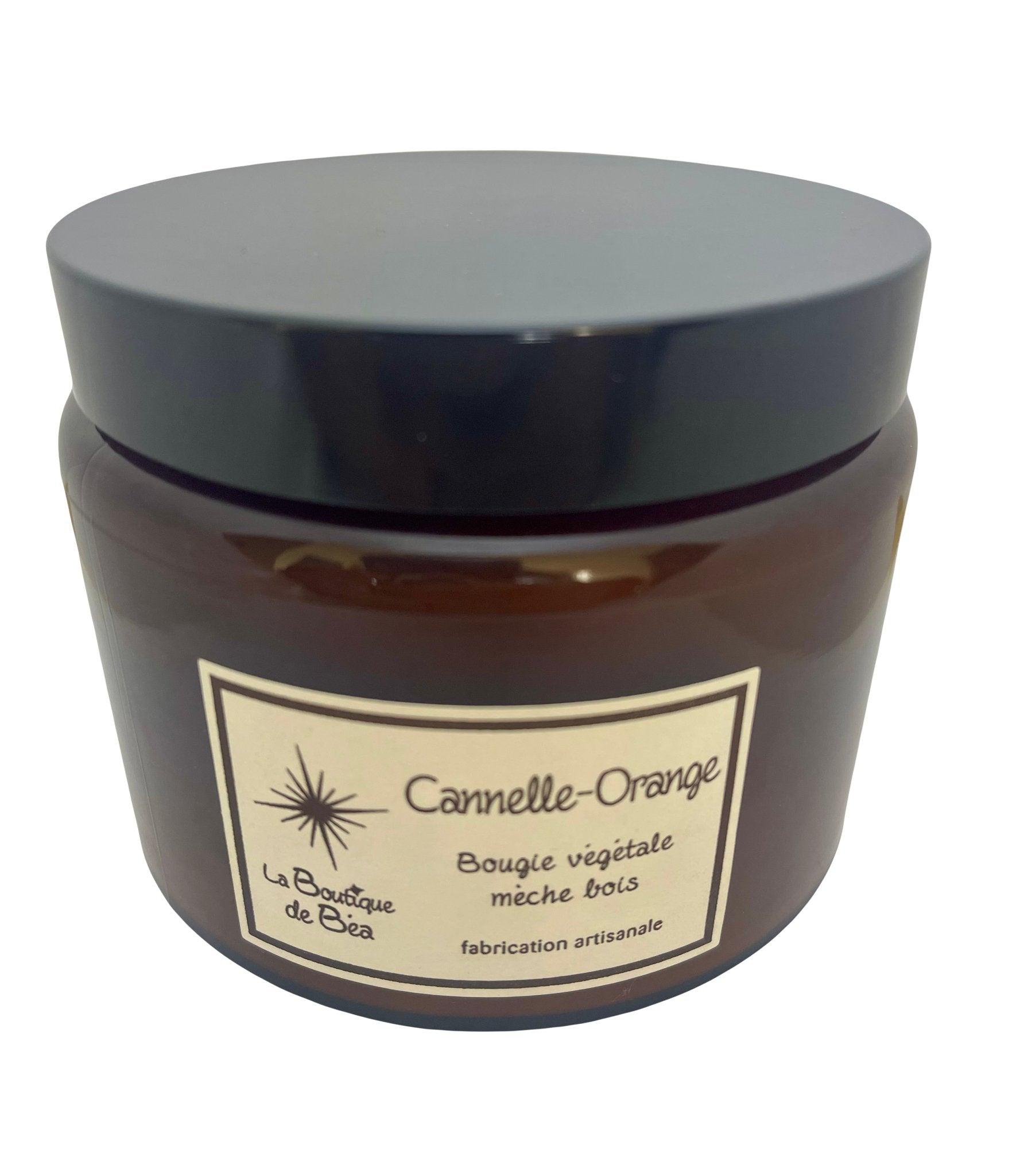 Bougie Artisanale Cannelle Orange 2 Mèches Bois "La Boutique de Béa" - La boutique de Béa