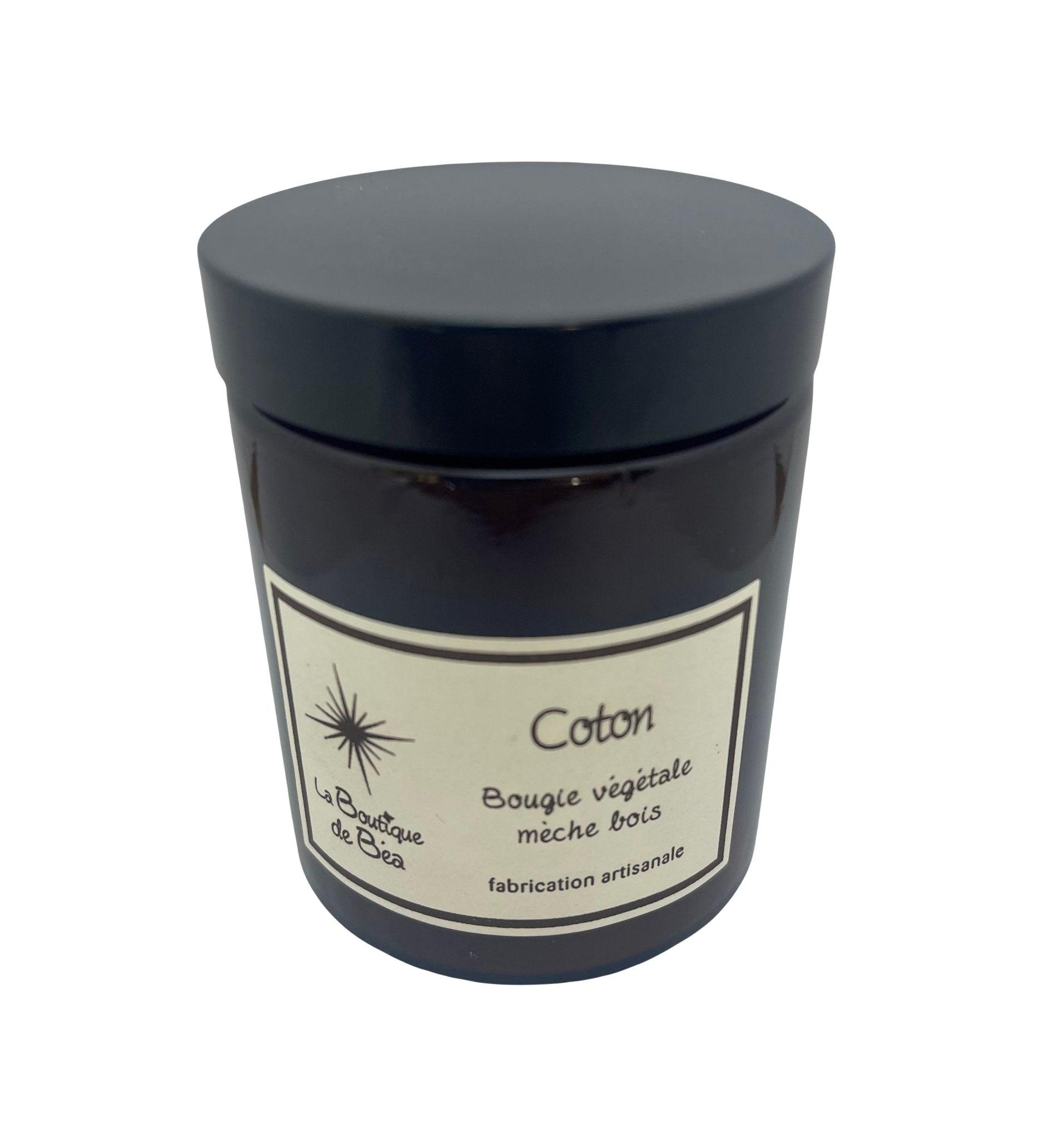Bougie Artisanale Fleur de Coton Mèche Bois "La Boutique de Béa" - La boutique de Béa