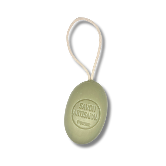 Savon ovale sur corde Aloé Vera & Beurre de Karité 200g